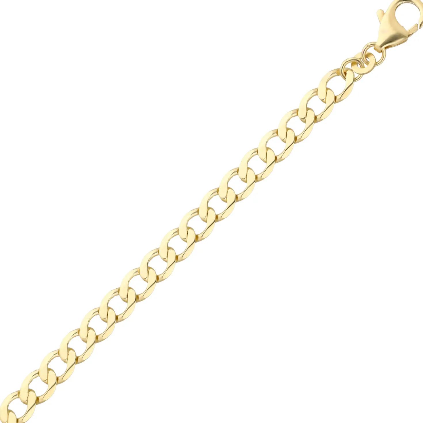 5,7mm Armband Armkette Panzerkette oval flach aus 333 Gold Gelbgold massiv 19cm