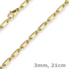 3mm Armband Armkette Plattenkette aus 585 Gold Gelbgold, 21cm, Unisex