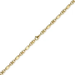 5,5mm Armband Armkette Platte-Steigbügelkette, 585 Gold Gelbgold, 19cm