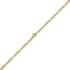 3mm Armband Armkette Platte-Steigbügelkette, 585 Gold Gelbgold, 21cm