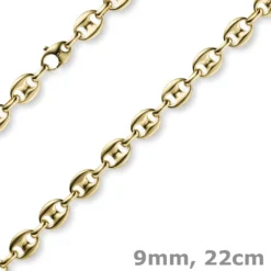 9mm Armband Armkette Schiffsanker Ankerkette 585 Gold Gelbgold 22cm Armschmuck