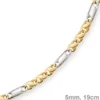 5mm Armband Armkette Tigeraugekette, 585 Gold Weißgold & Gelbgold 19cm