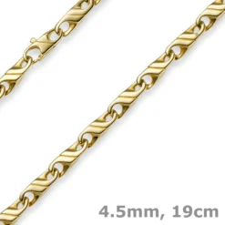 4,5mm Armband Armkette Viktoriakette aus 585 Gold Gelbgold, 19cm, Herren