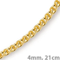 4mm Armband Armkette Zopfkette aus 750 Gold Gelbgold 21cm Unisex Goldarmband