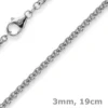 3mm Armband Armkette Zopf-Kette aus 585 Gold Weißgold, 19cm, Unisex
