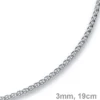 3mm Armband Armkette Zopf-Kette aus 750 Gold Weißgold 19cm Unisex Goldarmband