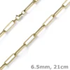 6,5mm Armband Armschmuck Paper Clip Kette aus 585 Gold Gelbgold 21cm
