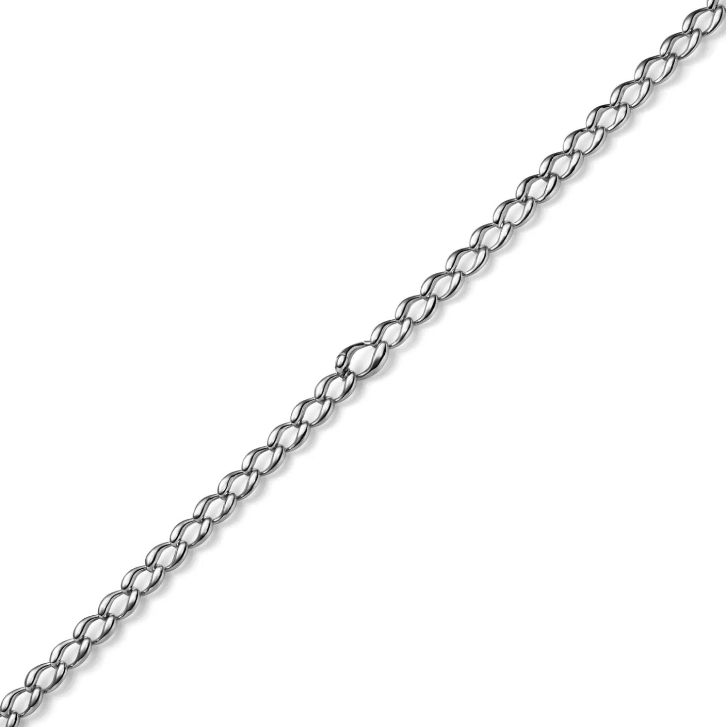 8mm Armband Armschmuck Phantasiekette aus 585 Gold Weißgold glänzend 21cm