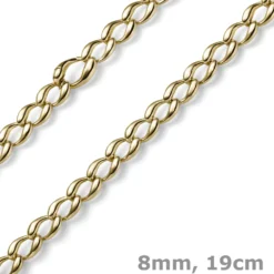 8mm Armband Armschmuck Phantasiekette aus 585 Gold Gelbgold glänzend 19cm