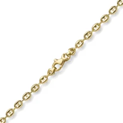 3,5mm Armband Bohnenkette Schiffsankerkette 585 Gold Gelbgold 19cm Unisex