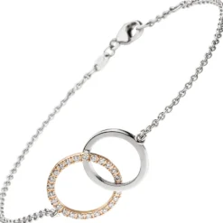 1,5mm Armband 25 Diamanten 0.25Ct 585 Gold Rotgold Weißgold 18-19cm