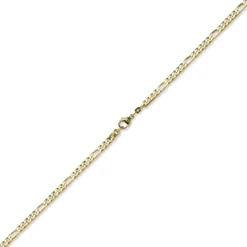 4,5mm Armband diamantierte Figaro-Kette aus 585 Gold Gelbgold Armschmuck, 21cm