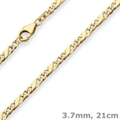 3,7mm Armband Dollarkette Goldarmband Armschmuck aus 585 Gold Gelbgold 21cm