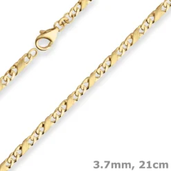 3,7mm Armband Dollarkette Goldarmband Armschmuck aus 333 Gold Gelbgold 21cm