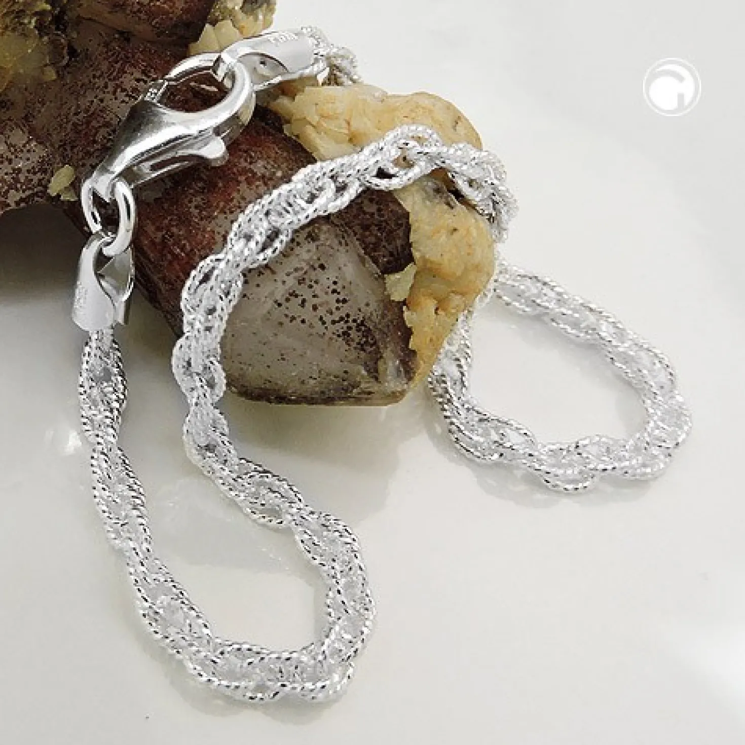 3mm Armband Doppelankerkette Armkette Kette, 925 Silber, 19cm, Unisex