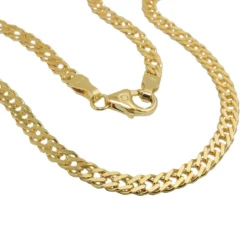 3,7mm Armband Doppelpanzerkette Armkette Armschmuck, 585 Gold Gelbgold, 19cm