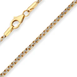 2,5mm Armband Fantasiekette Goldarmband Armschmuck aus 375 Gold gelb/weiß 19cm