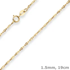 1,5mm Armband Fantasiekette Goldarmband Armschmuck aus 750 Gold Gelbgold 19cm