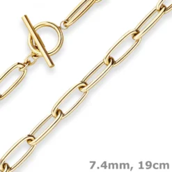 7,4mm Armband Fantasiekette Goldarmband Armschmuck aus 585 Gold Gelbgold 19cm