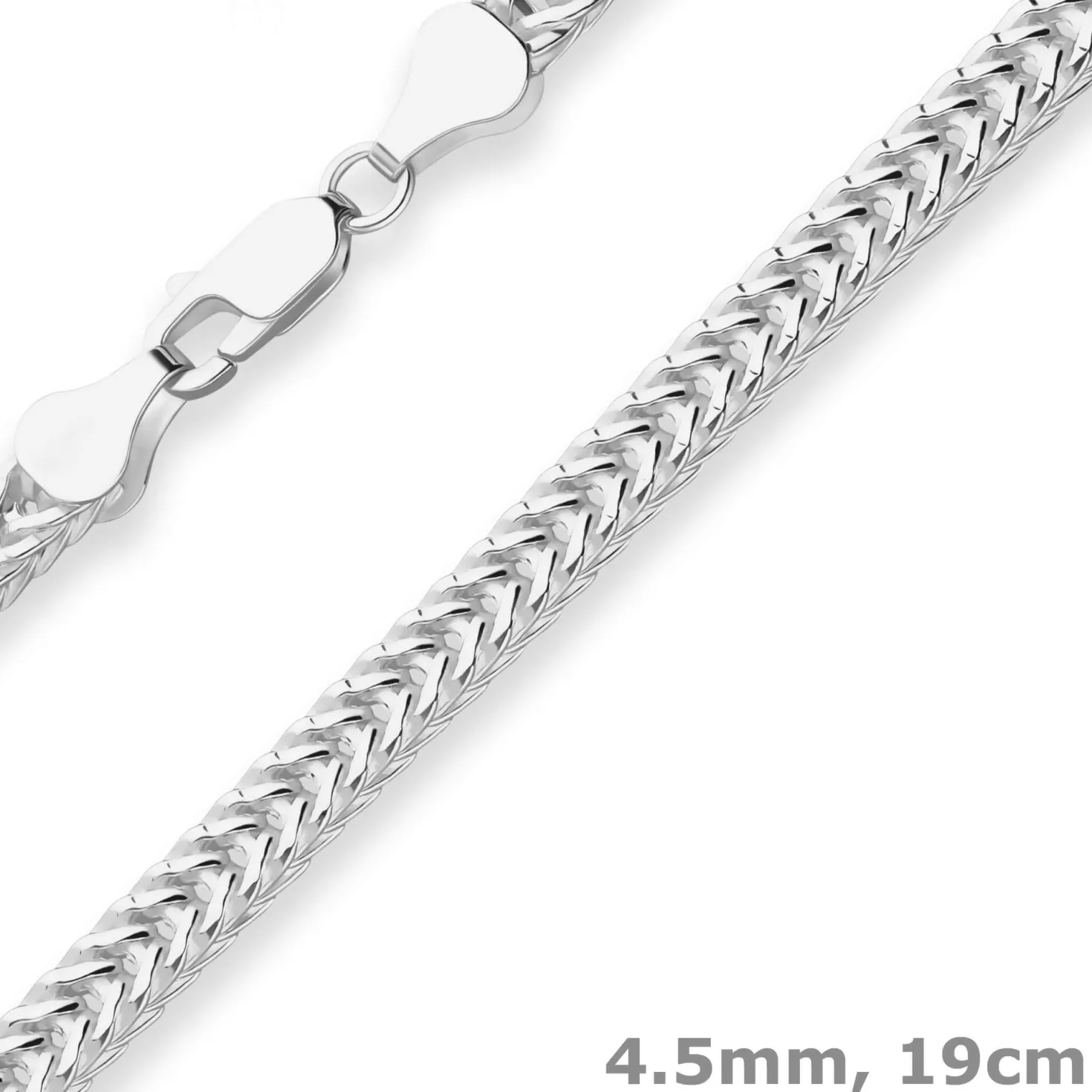 4,5mm Armband Fantasiekette Silberarmband Armschmuck aus 925 Silber 19cm