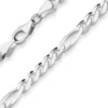 5,7mm Armband Figarokette diamantiert Armschmuck aus 925 Silber 23cm
