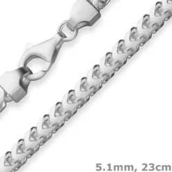 5,1mm Armband Fuchsschwanzkette Armschmuck aus 925 Silber matt 23cm