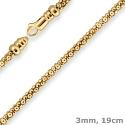 3mm Armband Himbeerkette Goldarmband Armschmuck aus 375 Gold Gelbgold 19cm