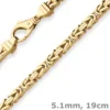 5,1mm Armband Königskette Armschmuck aus 585 Gold Gelbgold 19cm