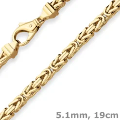 5,1mm Armband Königskette Armschmuck aus 585 Gold Gelbgold 19cm