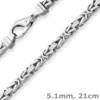 5,1mm Armband Königskette Armschmuck aus 925 Silber rhodiniert 21cm