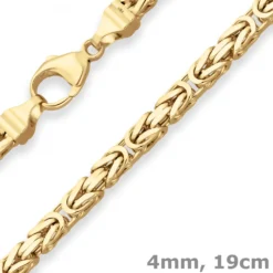 4mm Armband Königskette Goldarmband Armschmuck aus 585 Gold Gelbgold 19cm