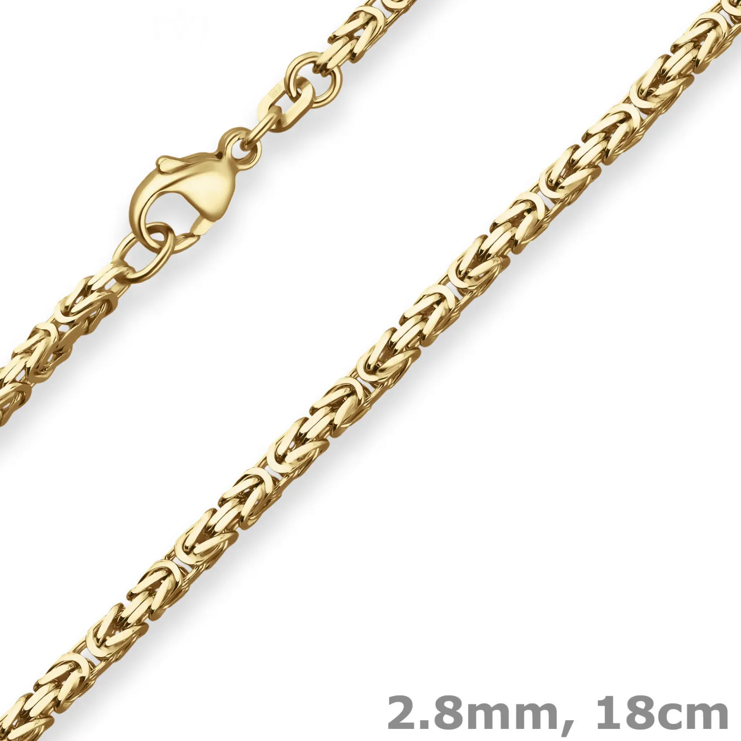 2,8mm Armband Königskette Goldarmband Armschmuck aus 585 Gold Gelbgold 18cm