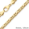 4mm Armband Königskette Goldarmband Armschmuck aus 333 Gold Gelbgold 19cm