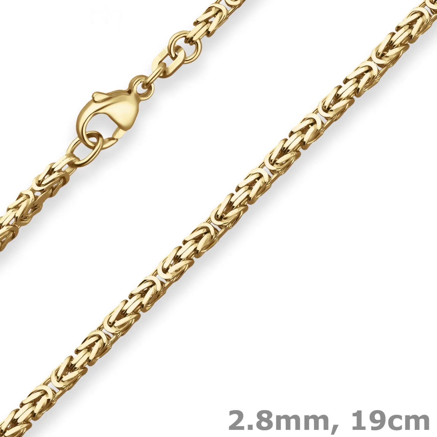 2,8mm Armband Königskette Goldarmband Armschmuck aus 585 Gold Gelbgold 19cm