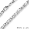 4mm Armband Königskette Silberarmband Armschmuck aus 925 Silber rhodiniert 21cm
