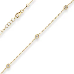 1,2mm Armband mit Zirkonia Ankerkette diamantiert aus 585 Gold Gelbgold 16cm