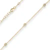 1,2mm Armband mit Zirkonia Ankerkette diamantiert aus 375 Gold Gelbgold 16cm