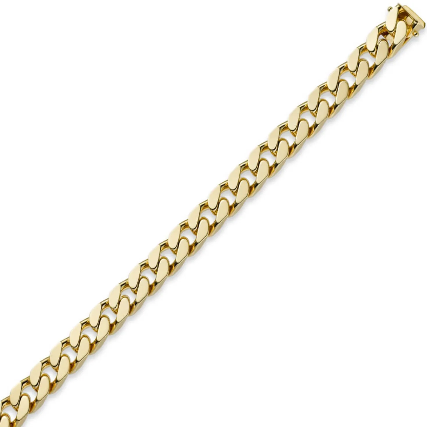 10mm Armband Panzerarmband 750 Gold Gelbgold massiv 4-seitig diamantiert 22cm