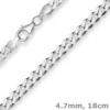 4,7mm Armband Panzerkette Armschmuck aus 925 Silber rhodiniert 18cm