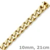 10mm Armband Panzerkette aus 585 Gold Gelbgold massiv 4-seitig diamantiert 21cm
