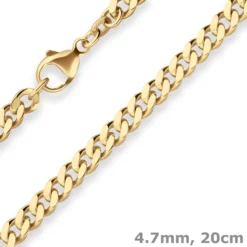 4,7mm Armband Panzerkette Goldarmband Armschmuck aus 585 Gold Gelbgold 20cm