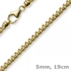 5mm Armband Panzerkette oval diamantiert massiv, 750 Gold Gelbgold, 19cm