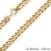 6,8mm Armband Panzerkette oval diamantiert Armschmuck aus 585 Gold Gelbgold 19cm
