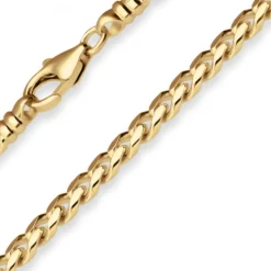 4,6mm Armband Panzerkette oval diamantiert Armschmuck aus 585 Gold Gelbgold 21cm