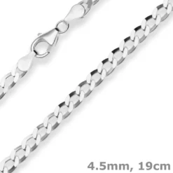 4,5mm Armband Panzerkette Silberarmband Armschmuck aus 925 Silber 19cm