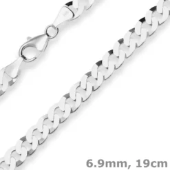 6,9mm Armband Panzerkette Silberarmband Armschmuck aus 925 Silber 19cm