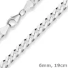 6mm Armband Panzerkette Silberarmband Armschmuck aus 925 Silber 19cm