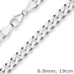 6,9mm Armband Panzerkette Silberarmband Armschmuck aus 925 Silber 19cm