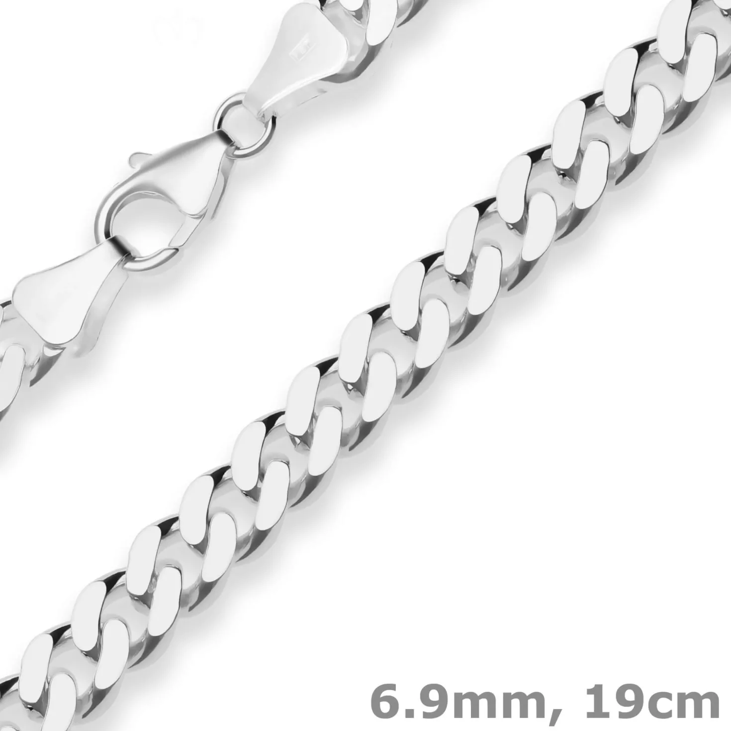 6,9mm Armband Panzerkette Silberarmband Armschmuck aus 925 Silber 19cm