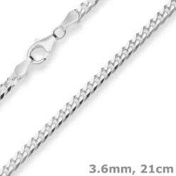 3,6mm Armband Panzerkette Silberarmband Armschmuck aus 925 Silber 21cm